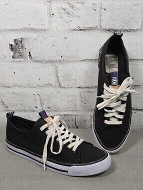 Roberto Cavalli Sport Canvas Sneakers Black Low Top Shoes US Men 10